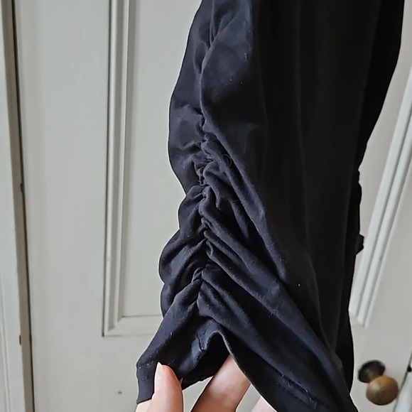 Oh! Mamma Black Cotton Side Ruching Maternity Tank 1X - Picture 4 of 6